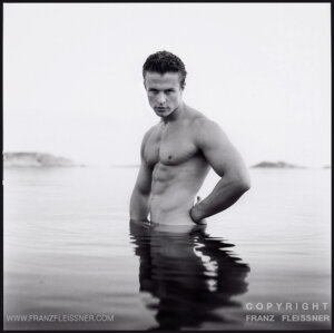 Attractive young Swedish shirtless man 