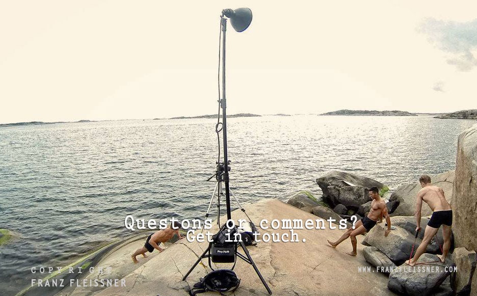Swedish guys outdoor fashion photo shoot, by photographer Franz Fleissner
